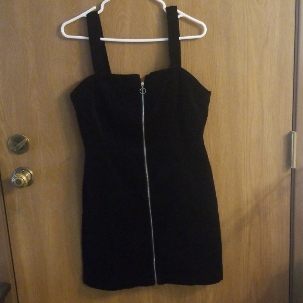 Corduroy Straight Neck Overall Dress